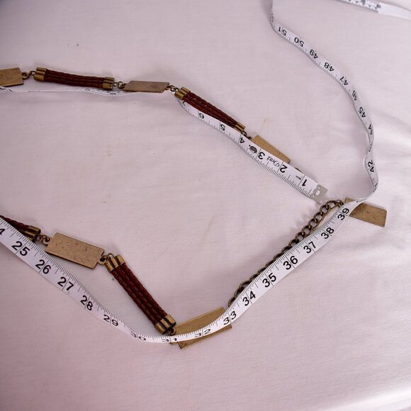 Leather & Metal Chain Link Women's Belt - Picture 3 of 3